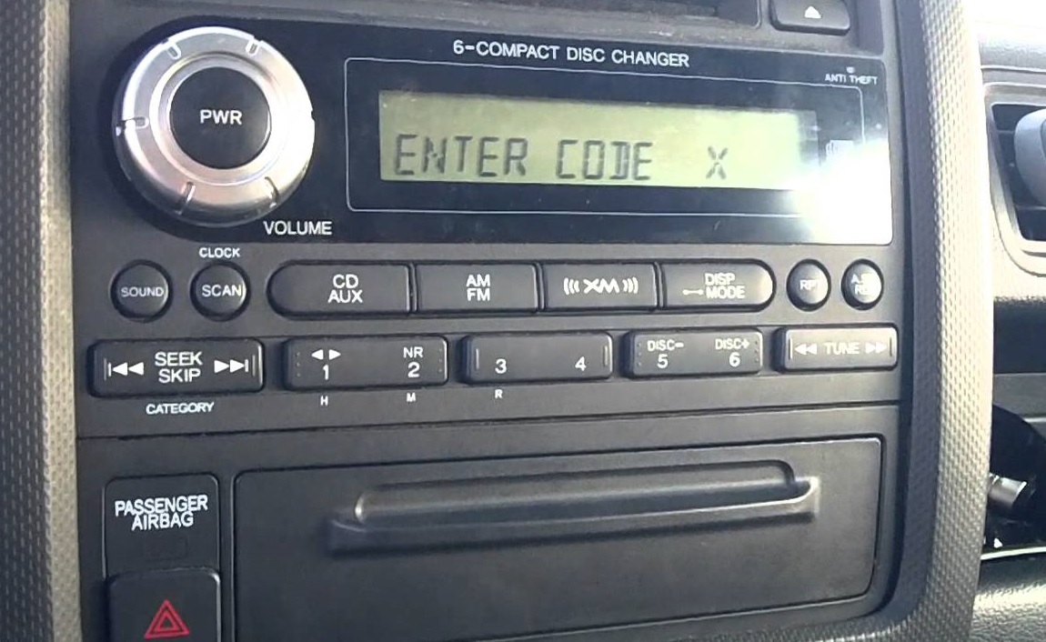 2008 Honda Ridgeline Radio Code
